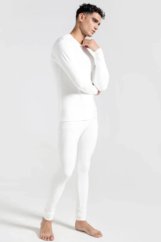 Men's Full-Body Thermal Warmer Wool (FULL SUIT)- White