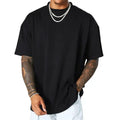 Plain Black Drop Shoulder T-Shirt For Mens