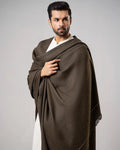 J. Men's Winter Wool Shawl - Dark Brown