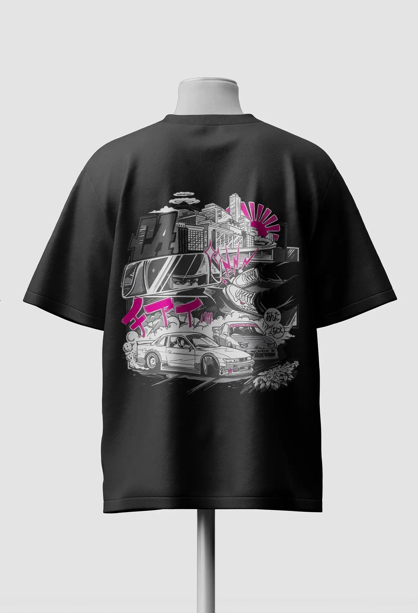 Drift Car Graphic Oversized T-Shirt