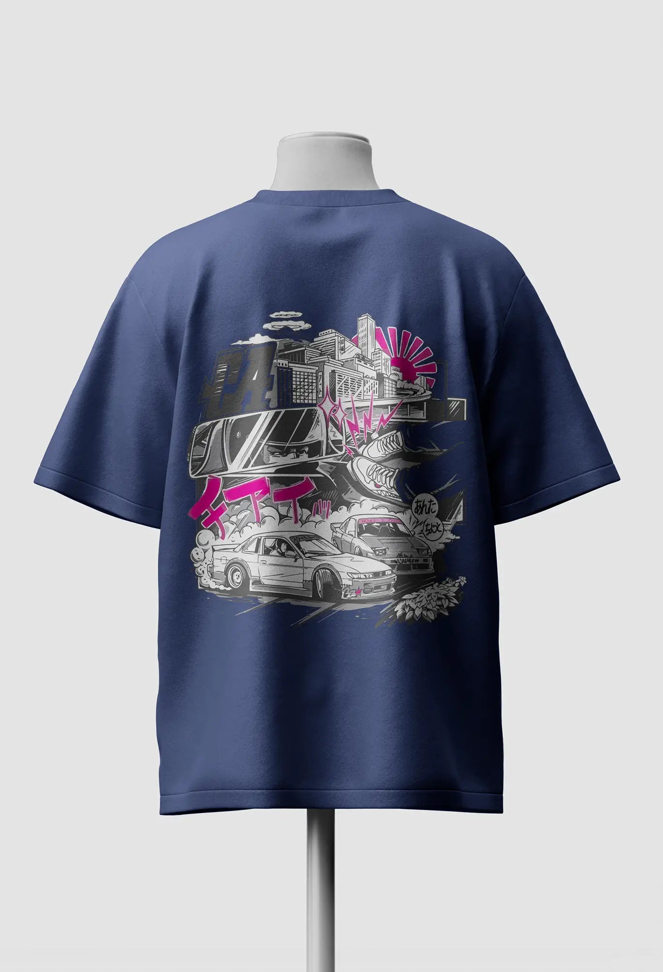 Drift Car Graphic Oversized T-Shirt