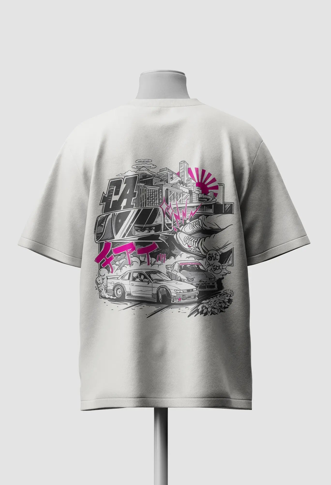 Drift Car Graphic Oversized T-Shirt