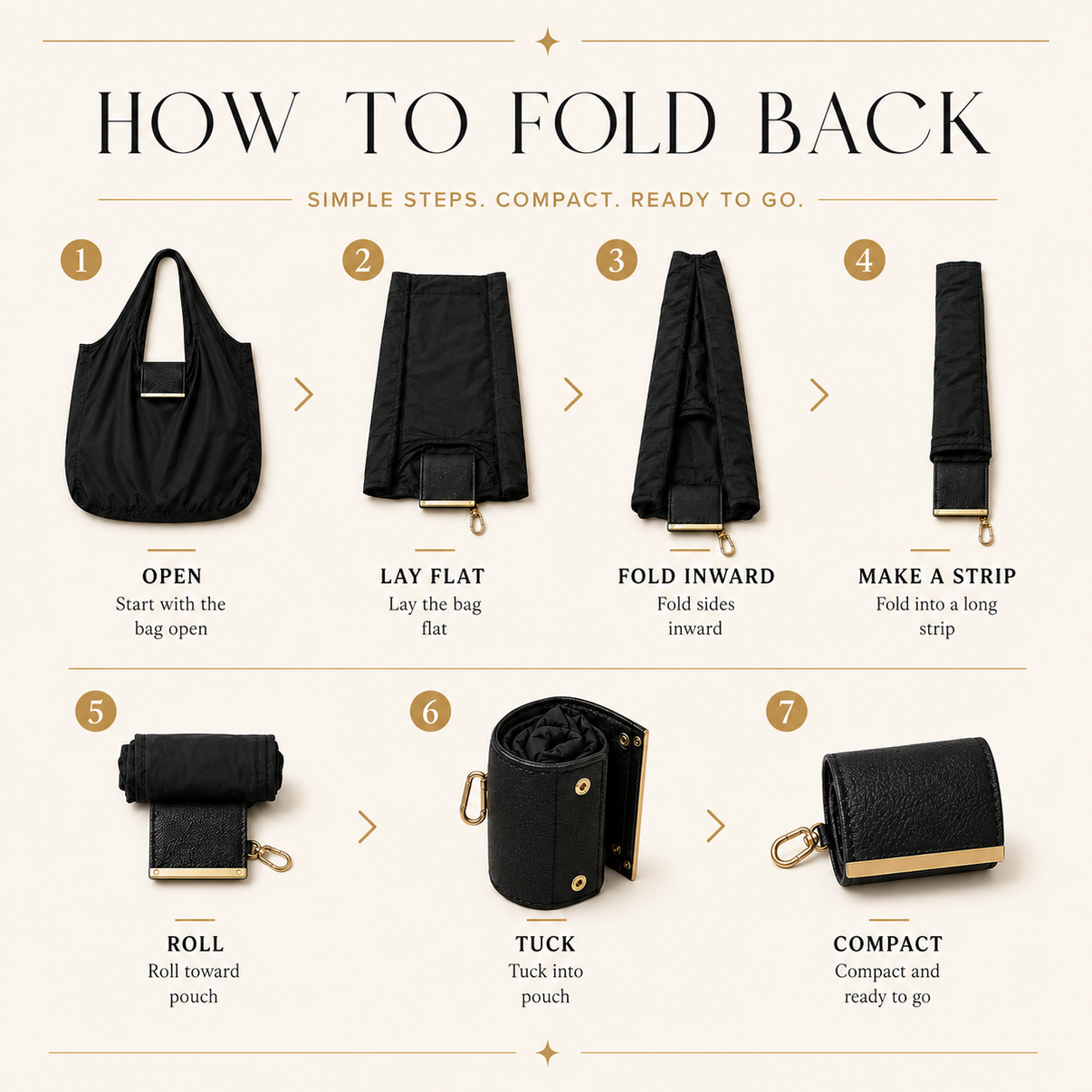 Foldable Keychain Tote Bag with Compact Leather Case