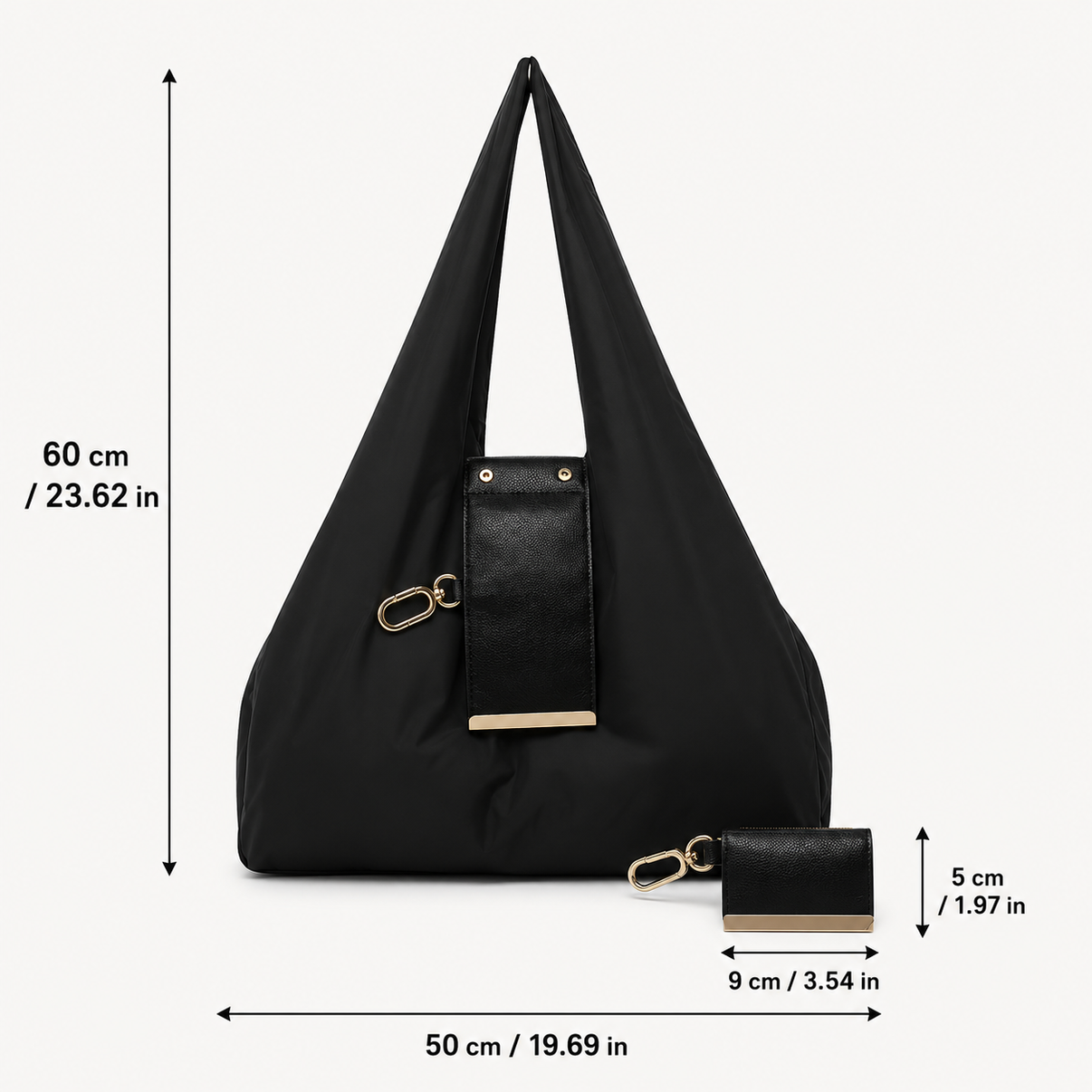 Foldable Keychain Tote Bag with Compact Leather Case