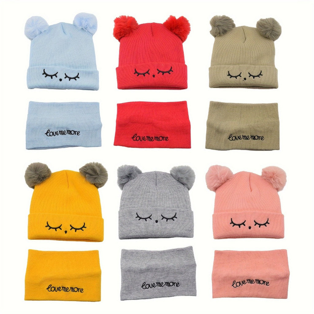 KIDS EYEBROW WOOL CAP ( RED ) #153
