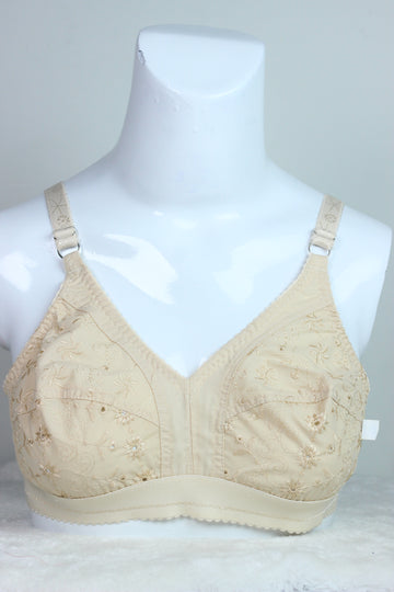 Maax Cotton EMB Imported Bra Beige
