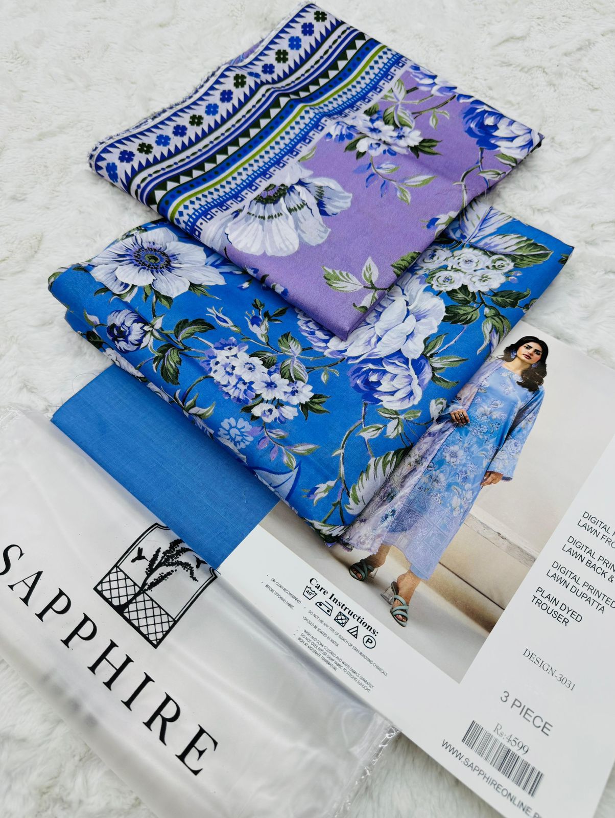 PREMIUM LAWN  2026 SAPPHIRE COLLECTION BLUE