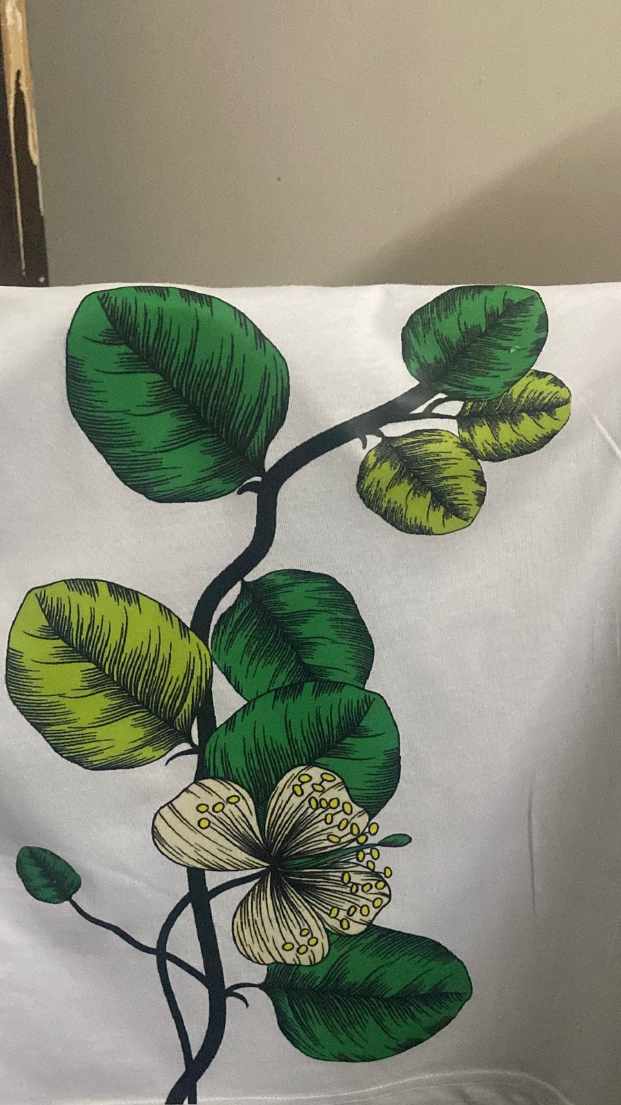 Flower Pirnt White Drop Shoulder T-Shirt Unisex