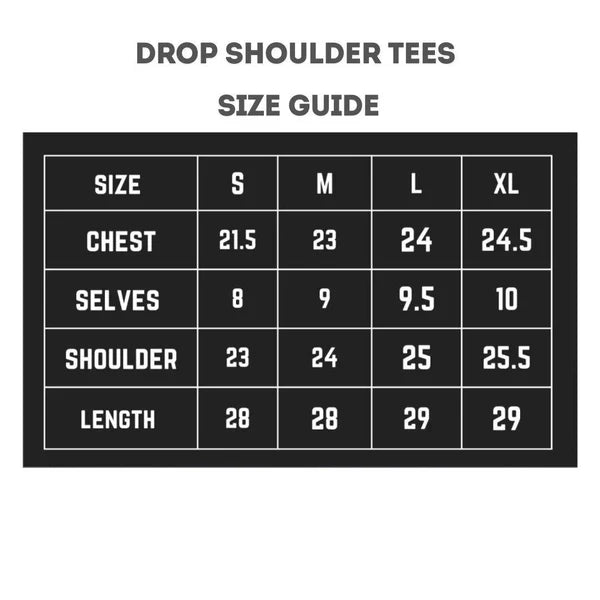 Pirnt Blue Drop Shoulder T-Shirt For unisex