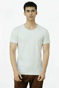Deep Neck Undershirt Half Sleeves VEST (WHITE)